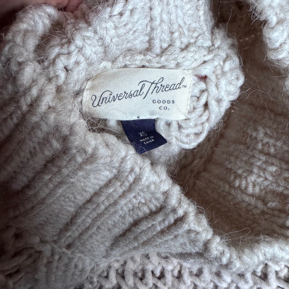 Universal Thread Cable Knit Turtleneck Sweater - Cream - Picture 5 of 5